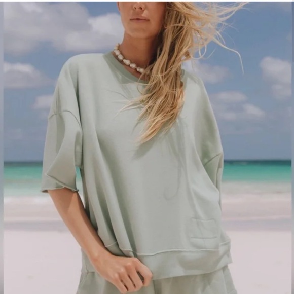 Daily Drills Cropped Sleeve Crew Harbor Green Size Medium - Picture 12 of 12